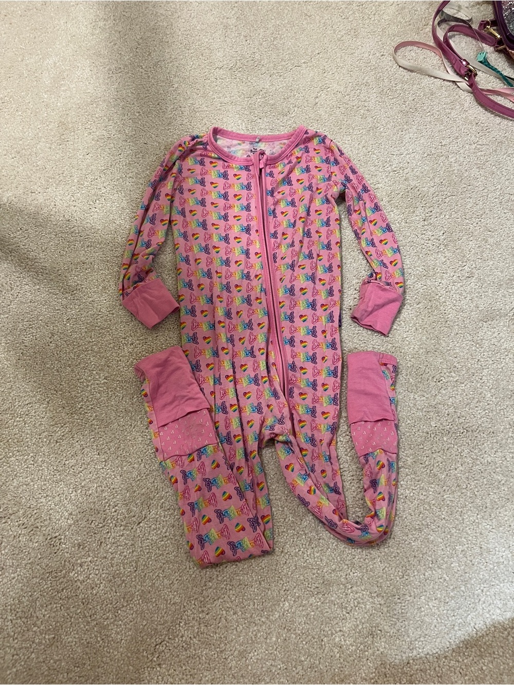 Posh Peanut x Lisa frank Pink Butterfly Zip Footie
